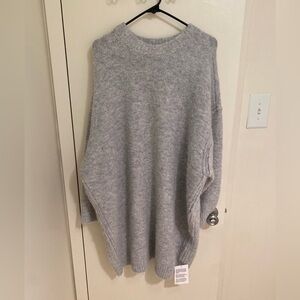 Topshop Soft Gray Crew Neck Sweater Dress
